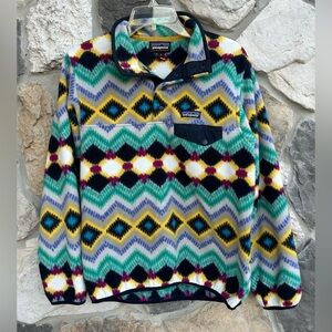 Patagonia Synchilla Snap T Pullover Womens Sz M Colorful Aztec Southwestern Ski